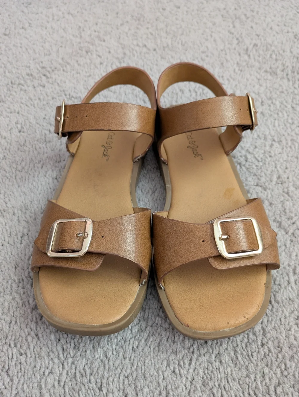 Cat & Jack Toddler Brown Double-Buckle Sandals